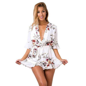 White Floral Jumpsuit