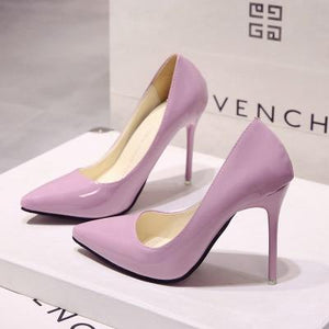 Pointed Toe Pumps Patent Leather Dress  High Heels