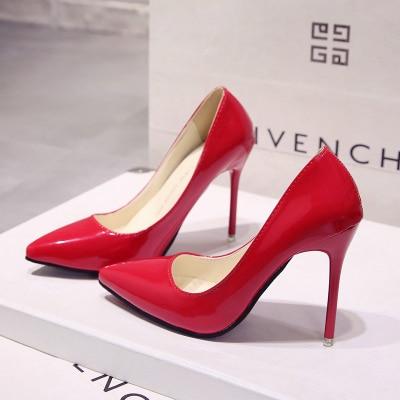 Pointed Toe Pumps Patent Leather Dress  High Heels