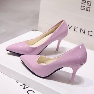 Pointed Toe Pumps Patent Leather Dress  High Heels