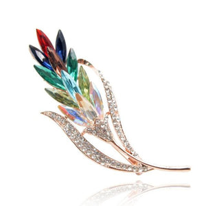 Multi-color Crystal Wheat Brooches for Women