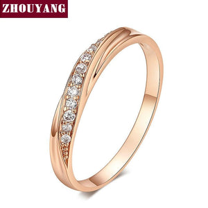 Simple Cubic Zirconia Rose Gold Color Fashion Jewelry
