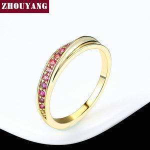 Simple Cubic Zirconia Rose Gold Color Fashion Jewelry