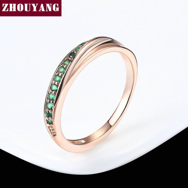 Simple Cubic Zirconia Rose Gold Color Fashion Jewelry