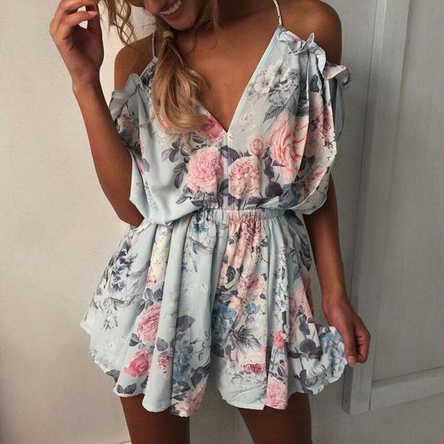 Women Strapless Playsuit Striped Rompers