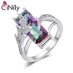 Rainbow Lavish Large Cut Rings